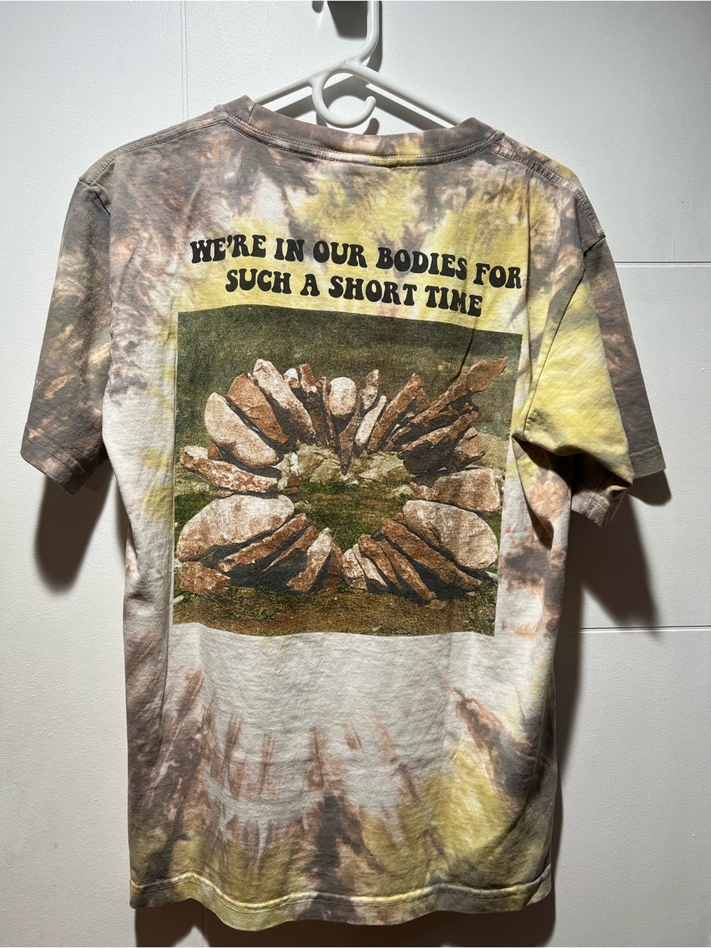 Online Ceramics Tie-Dye Tree Graphic Tee - Green & Yellow - Size Small - Picture 4 of 6